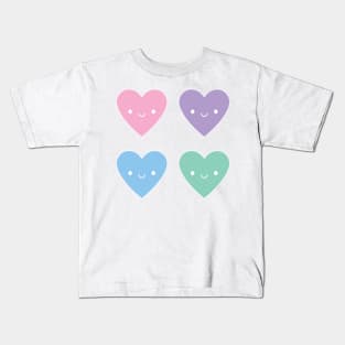 Kawaii Pastel Candy Hearts Kids T-Shirt